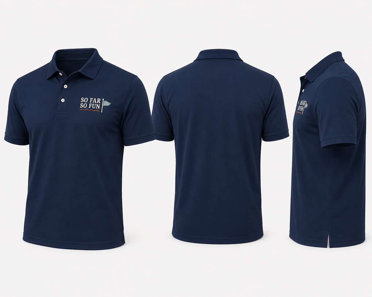 Men’s So Far So Fun Nike Dri FIT Golf Polo