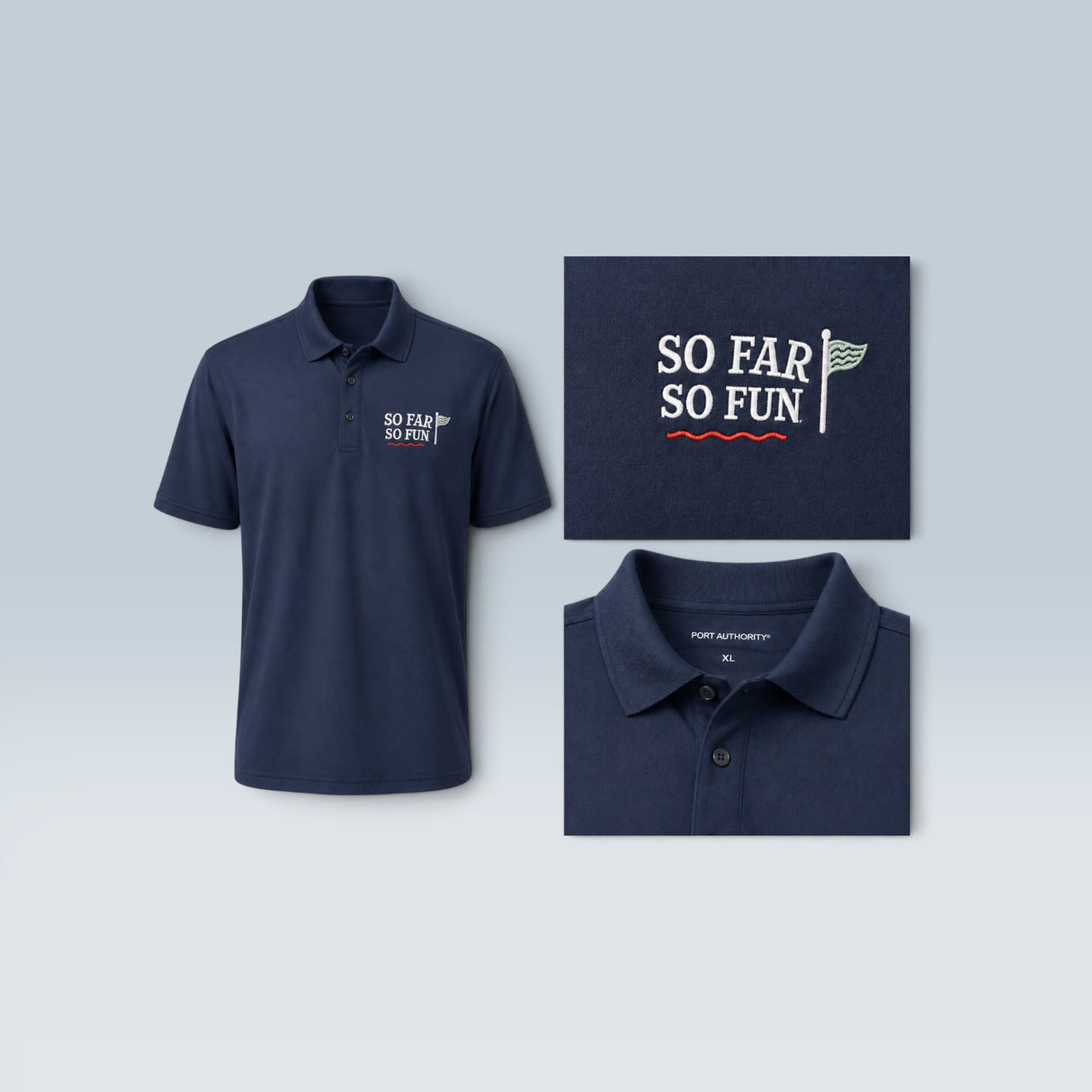 Men’s So Far So Fun Nike Dri FIT Golf Polo